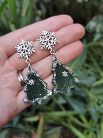 Large Christmas Tree Earrings