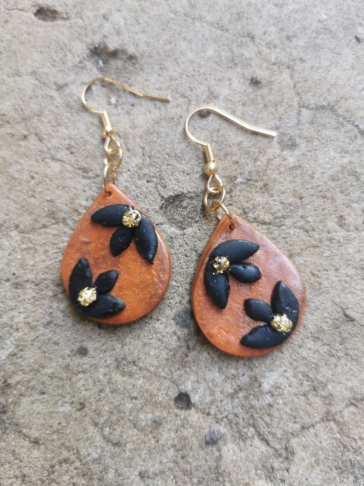 Terracotta Floral Drop Earrings