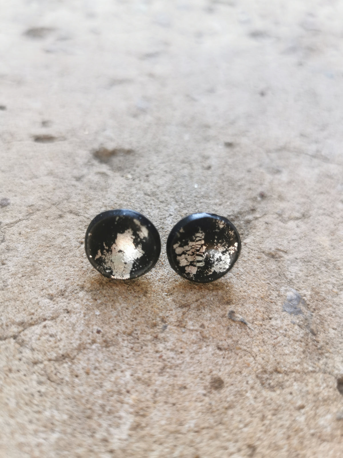 Black and Silver Stud Earrings