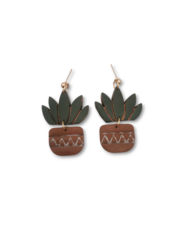 Rustic Succulent Earrings